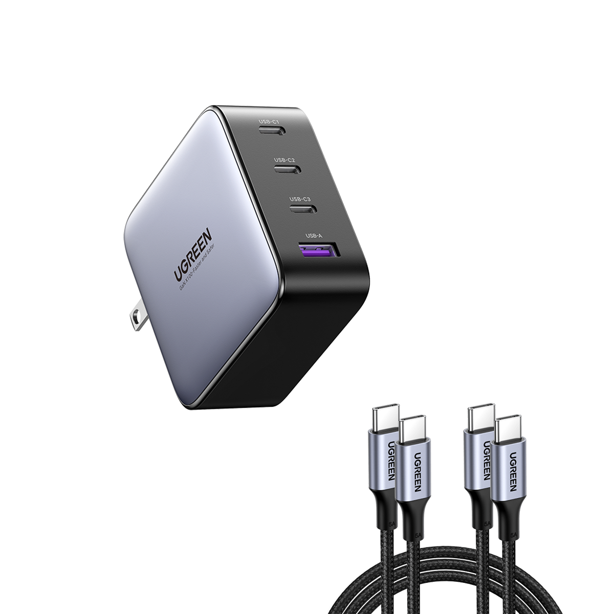 (Bundle) Nexode 100W Charger + 100W USB-C Cable 2 Pack