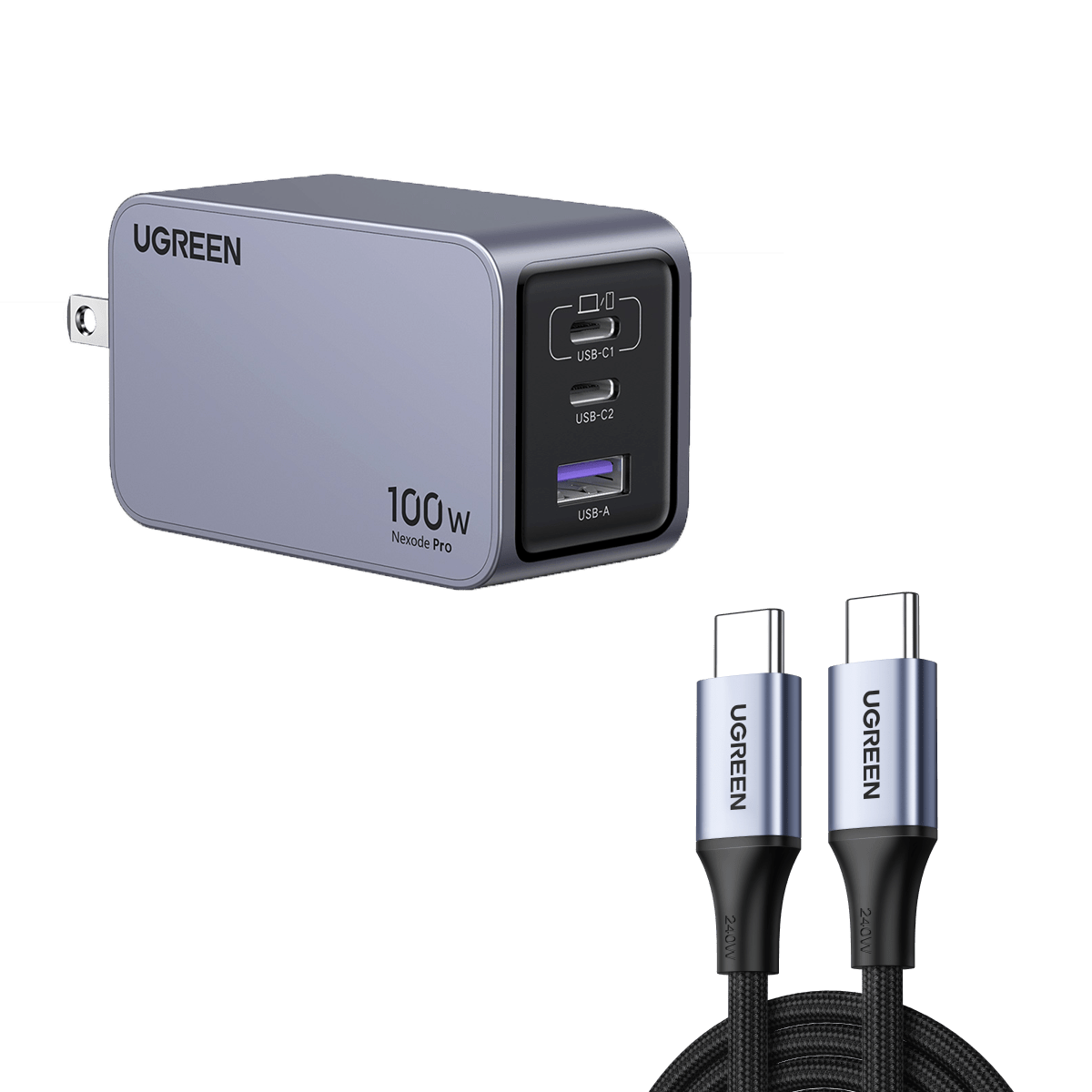 (Bundle) UGREEN Nexode Pro 100W 3-Port GaN Fast Charger