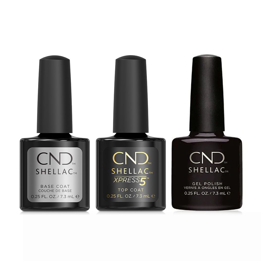 CND - Shellac Xpress5 Combo - Base, Top & Black Pool (0.25 oz)