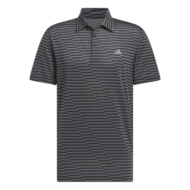 Adidas Golf Ultimate365 Mesh Print Polo Black/Grey Five Medium