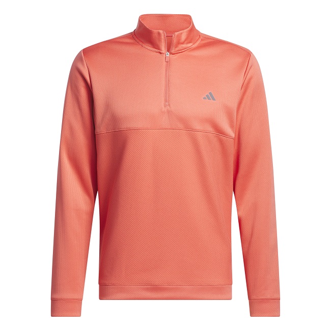 Adidas Golf Ultimate365 Textured Quarter-Zip Top Preloved Scarlet Small