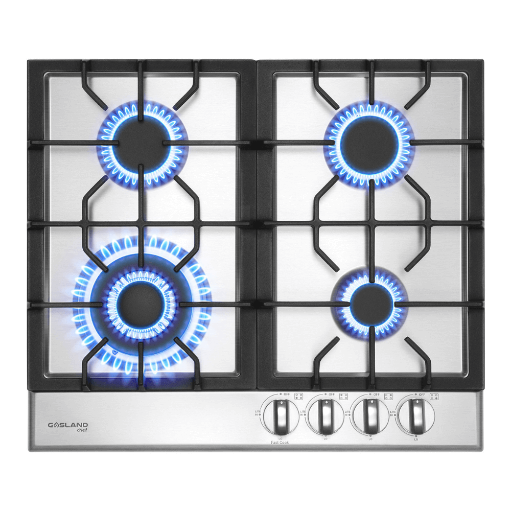 24" 4 Burner Stainless Steel Gas Cooktop