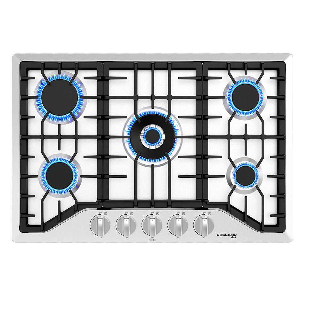 30" 5 Burner Stainless Steel Gas Cooktop